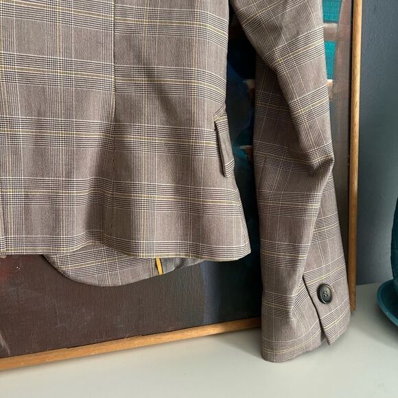 Y2K Cue Brown Plaid Blazer 10 - Picture 13 of 16